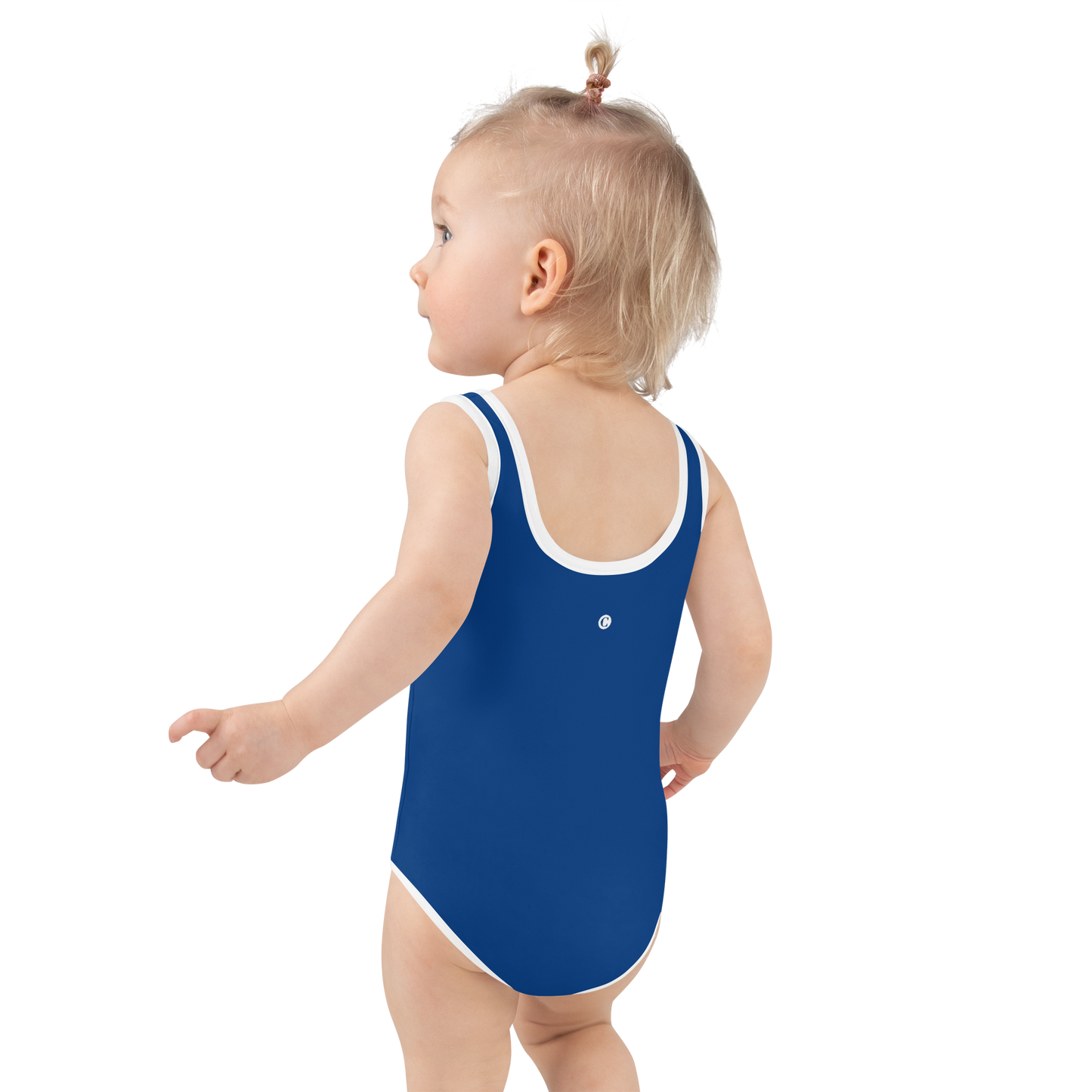 Michigan Upper Peninsula Toddler Swimsuit (w/ UP USA Flag) | Dearborn Blue