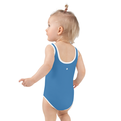 Michigan Upper Peninsula Toddler Swimsuit (w/ UP USA Flag) | Lake Superior Blue