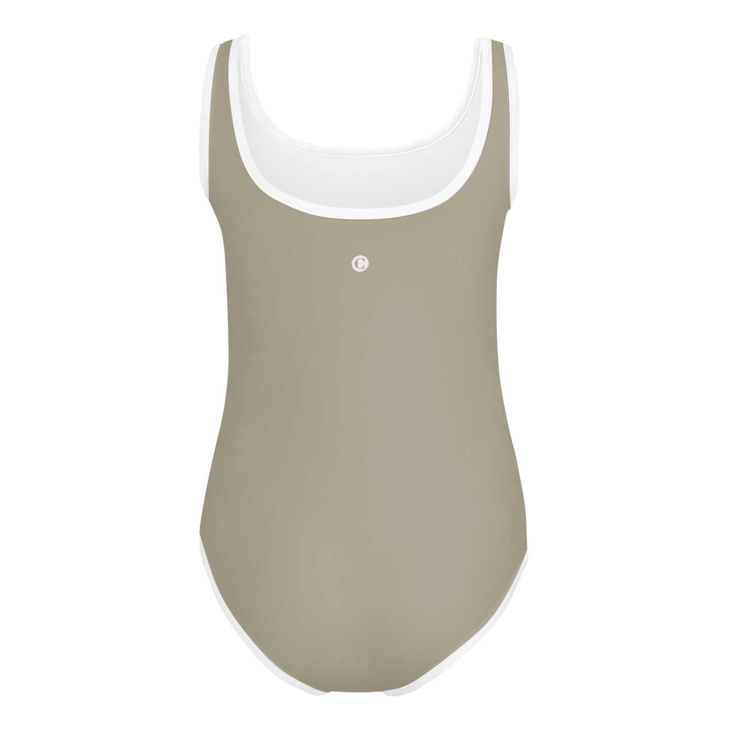 Michigan Upper Peninsula Toddler Swimsuit (w/ UP USA Flag) | Petoskey Stone Beige