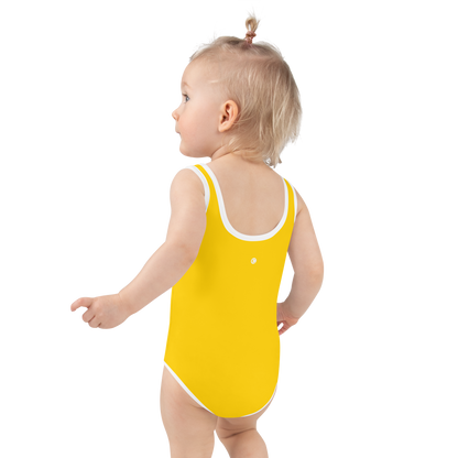 Michigan Upper Peninsula Toddler Swimsuit (w/ UP USA Flag) | Gold