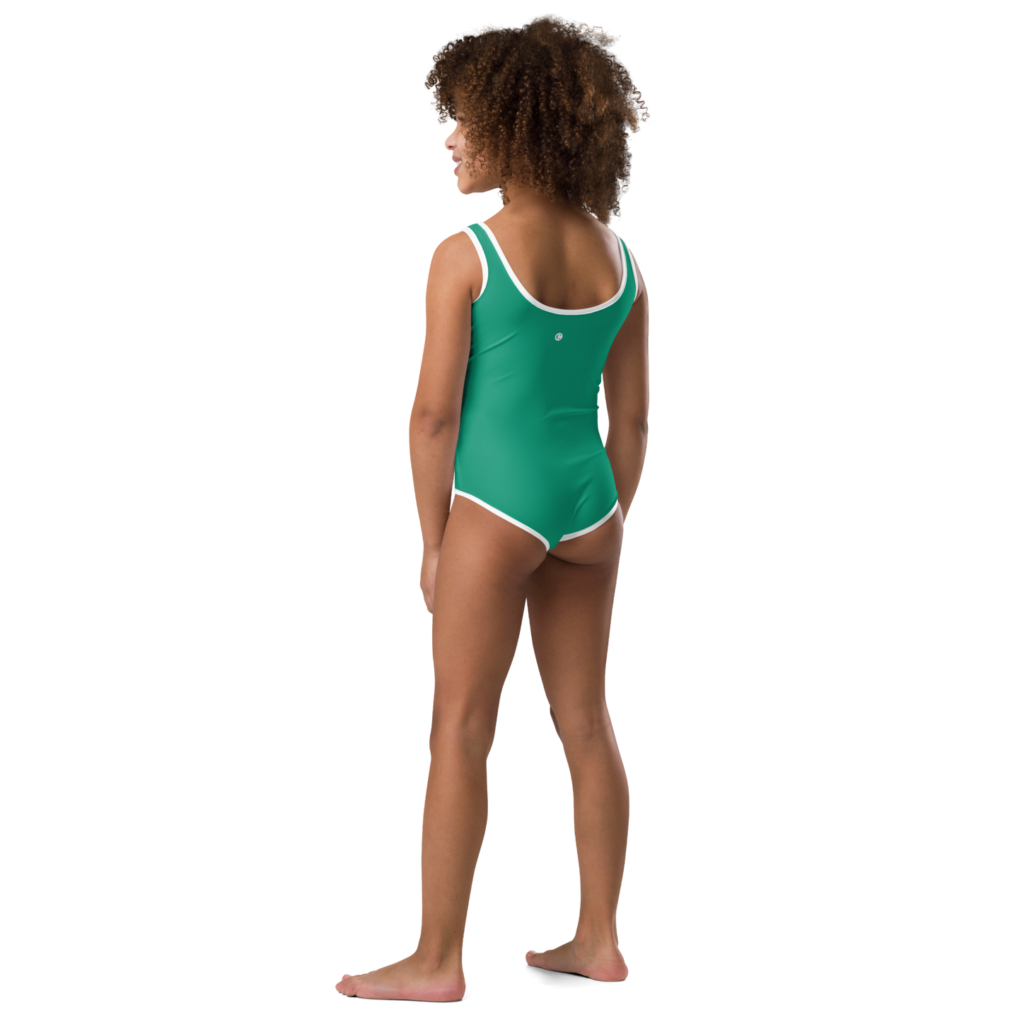 Michigan Upper Peninsula Toddler Swimsuit (w/ UP USA Flag) | Emerald Green