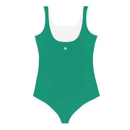 Michigan Upper Peninsula Toddler Swimsuit (w/ UP USA Flag) | Emerald Green