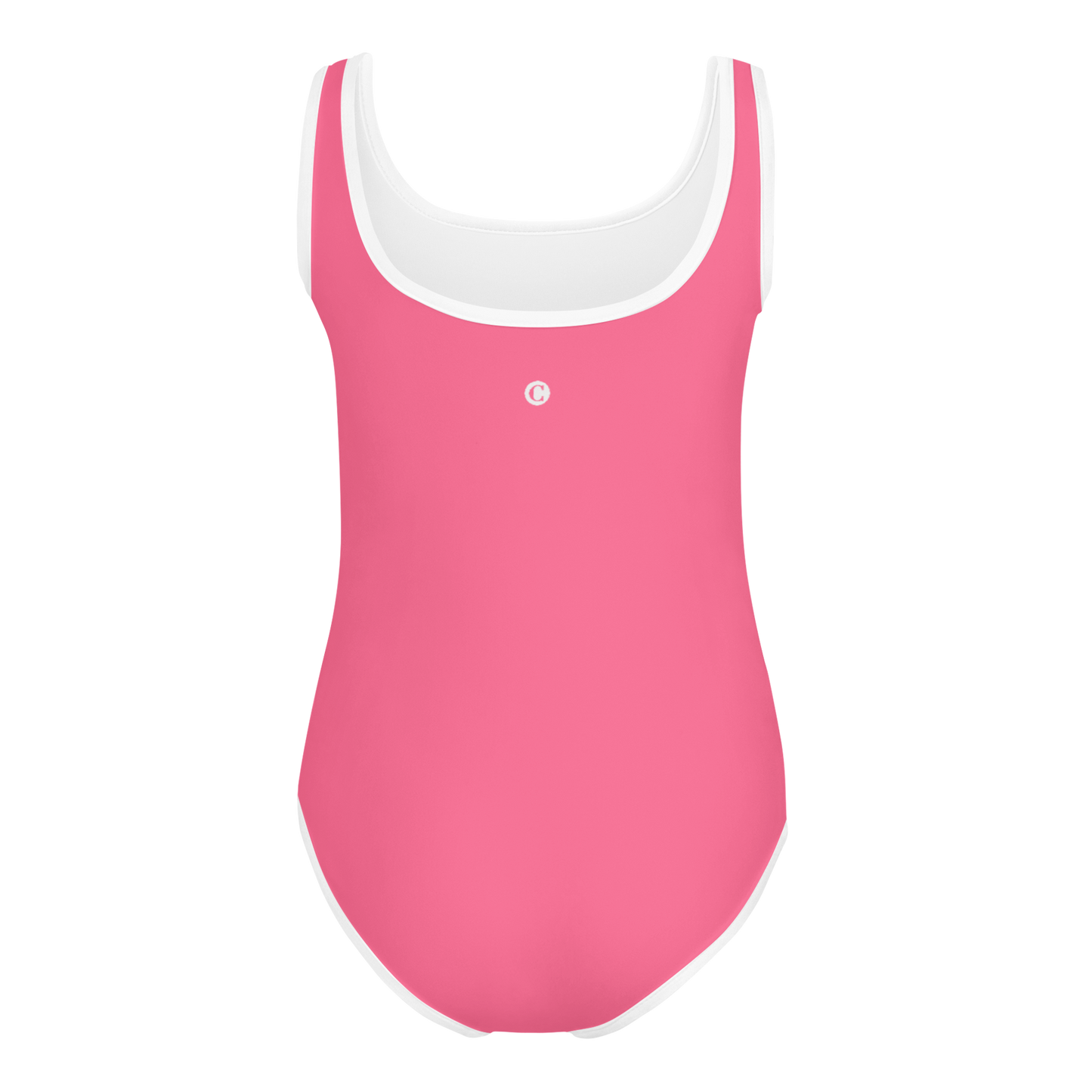 Michigan Upper Peninsula Toddler Swimsuit (w/ UP USA Flag) | Rhodochrosite Pink