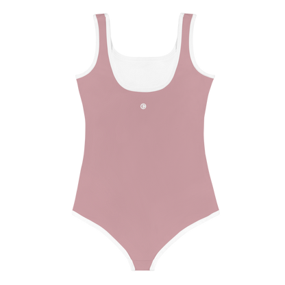 Michigan Upper Peninsula Toddler Swimsuit (w/ UP USA Flag) | Cherry Blossom Pink