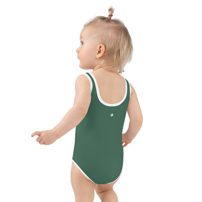 Michigan Upper Peninsula Toddler Swimsuit (w/ UP USA Flag) | Ginger Ale Green