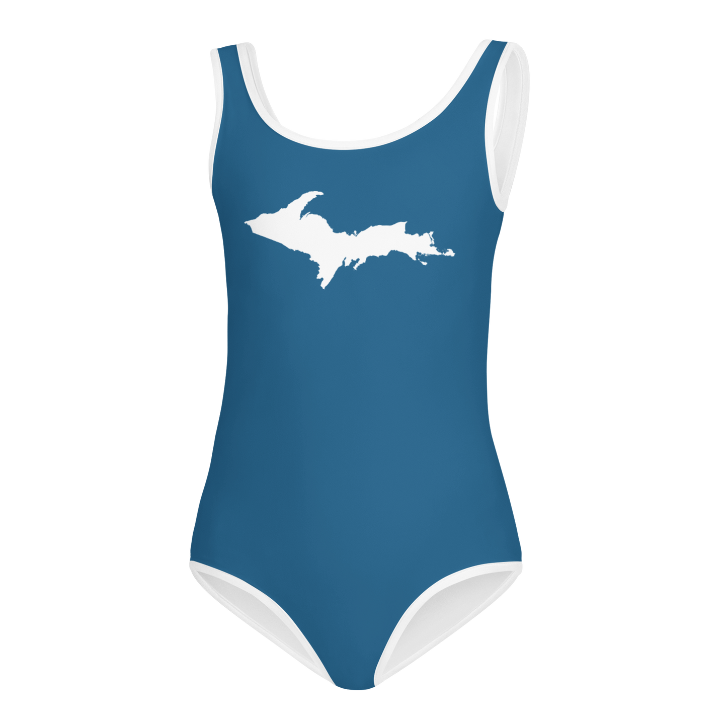 Michigan Upper Peninsula Toddler Swimsuit (w/ UP Outline) | Blueberry