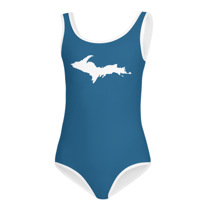 Michigan Upper Peninsula Toddler Swimsuit (w/ UP Outline) | Blueberry