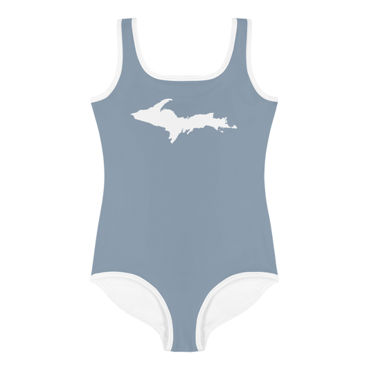 Michigan Upper Peninsula Toddler Swimsuit (w/ UP Outline) | B-24 Grey