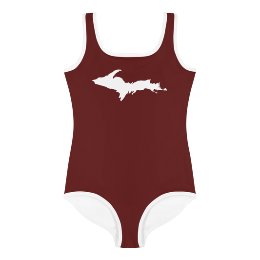 Michigan Upper Peninsula Toddler Swimsuit (w/ UP Outline) | Cherrywood