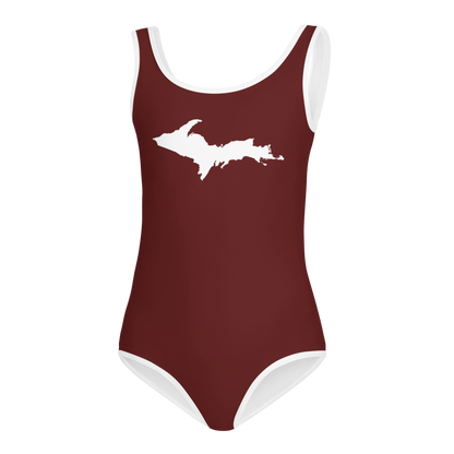 Michigan Upper Peninsula Toddler Swimsuit (w/ UP Outline) | Cherrywood