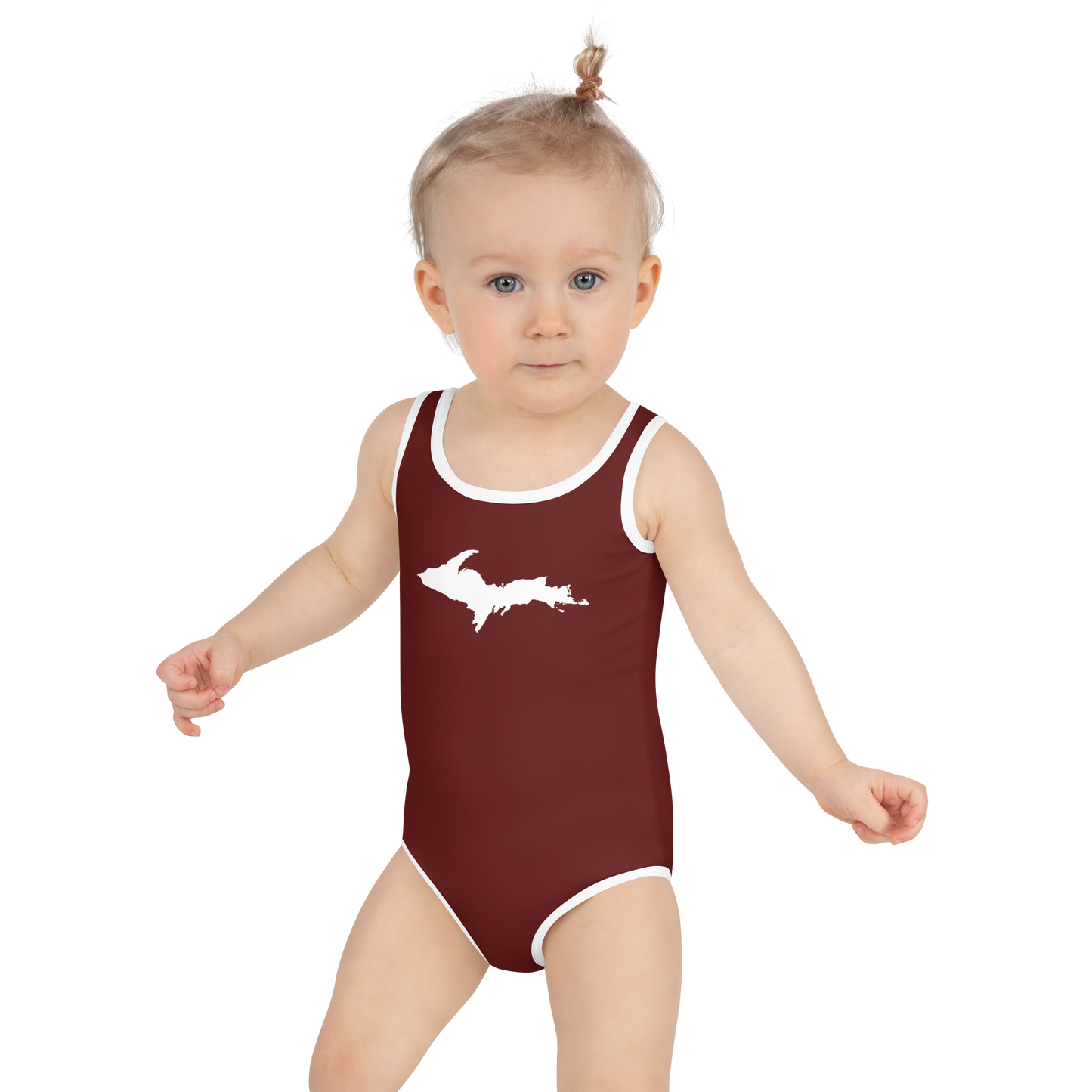 Michigan Upper Peninsula Toddler Swimsuit (w/ UP Outline) | Cherrywood