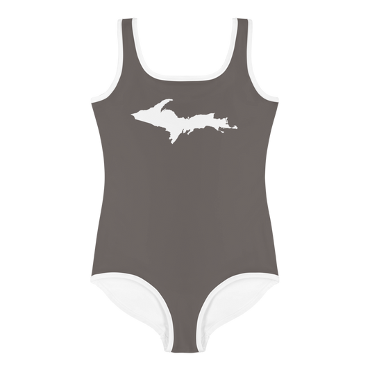 Michigan Upper Peninsula Toddler Swimsuit (w/ UP Outline) | Warren Tank Grey