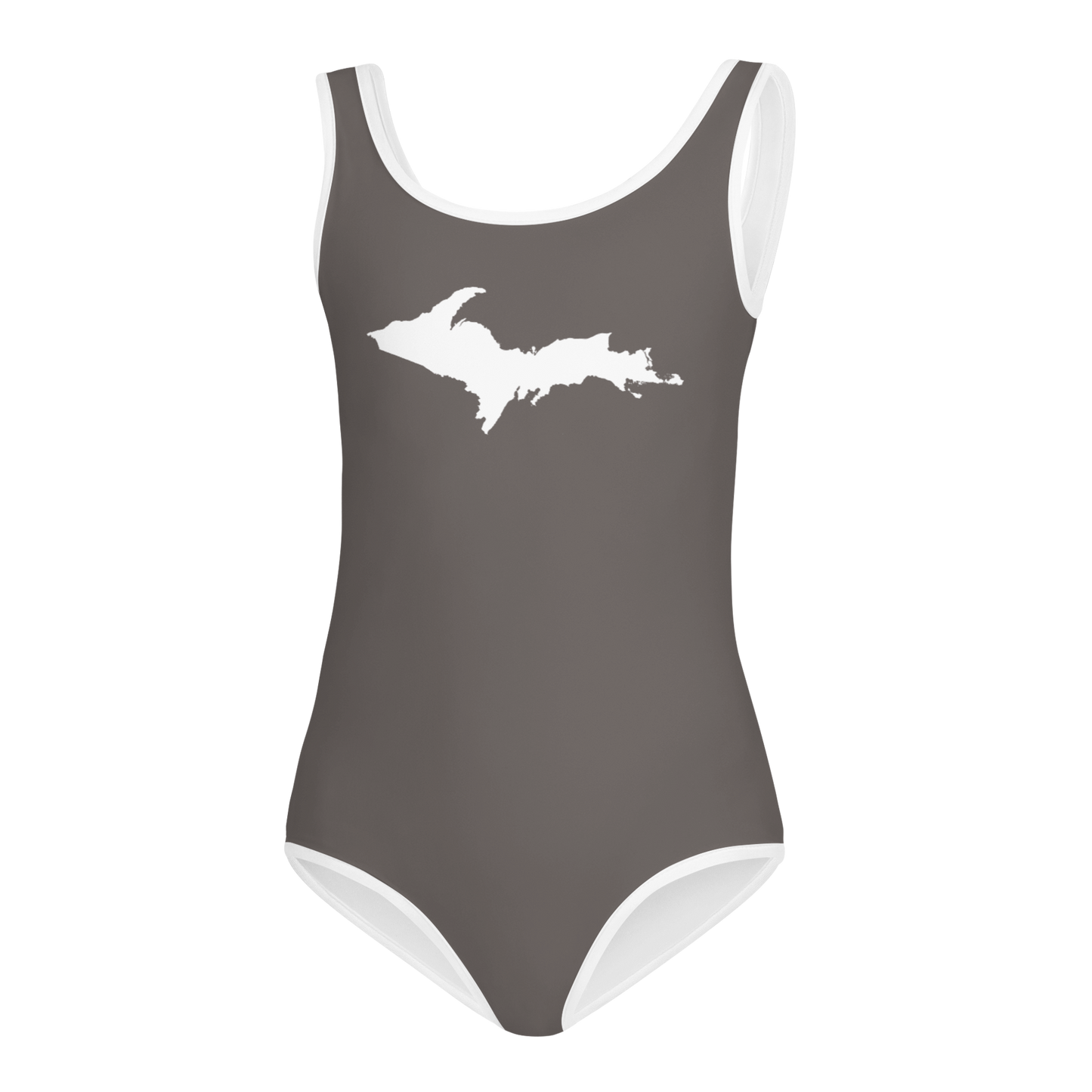 Michigan Upper Peninsula Toddler Swimsuit (w/ UP Outline) | Warren Tank Grey