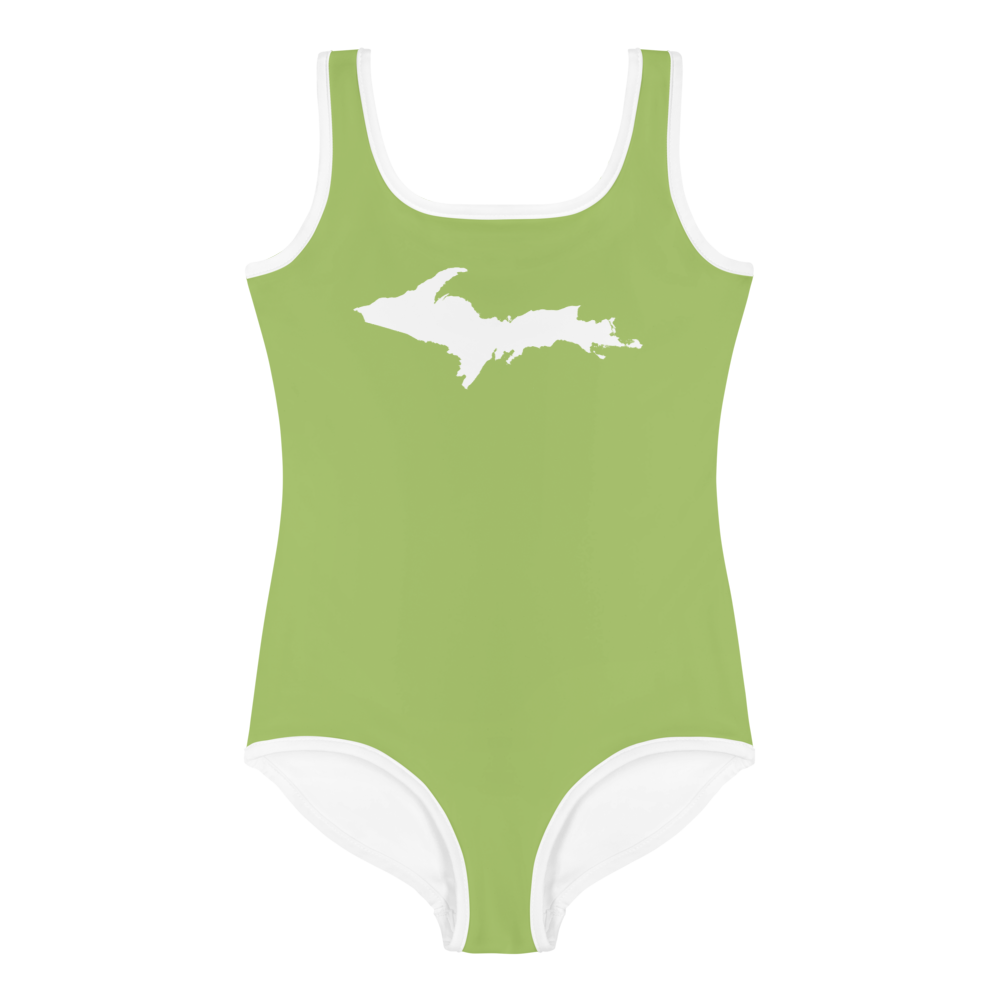 Michigan Upper Peninsula Toddler Swimsuit (w/ UP Outline) | Gooseberry Green