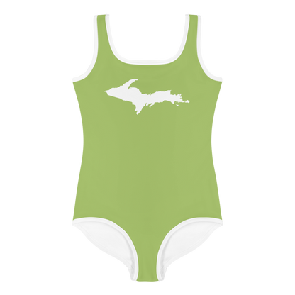 Michigan Upper Peninsula Toddler Swimsuit (w/ UP Outline) | Gooseberry Green