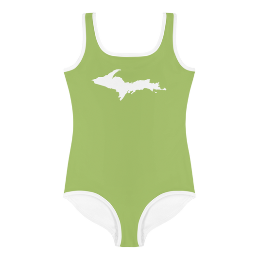 Michigan Upper Peninsula Toddler Swimsuit (w/ UP Outline) | Gooseberry Green