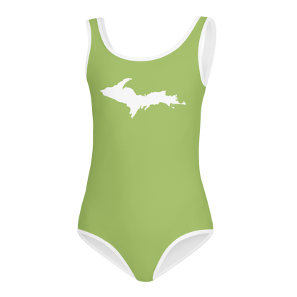 Michigan Upper Peninsula Toddler Swimsuit (w/ UP Outline) | Gooseberry Green