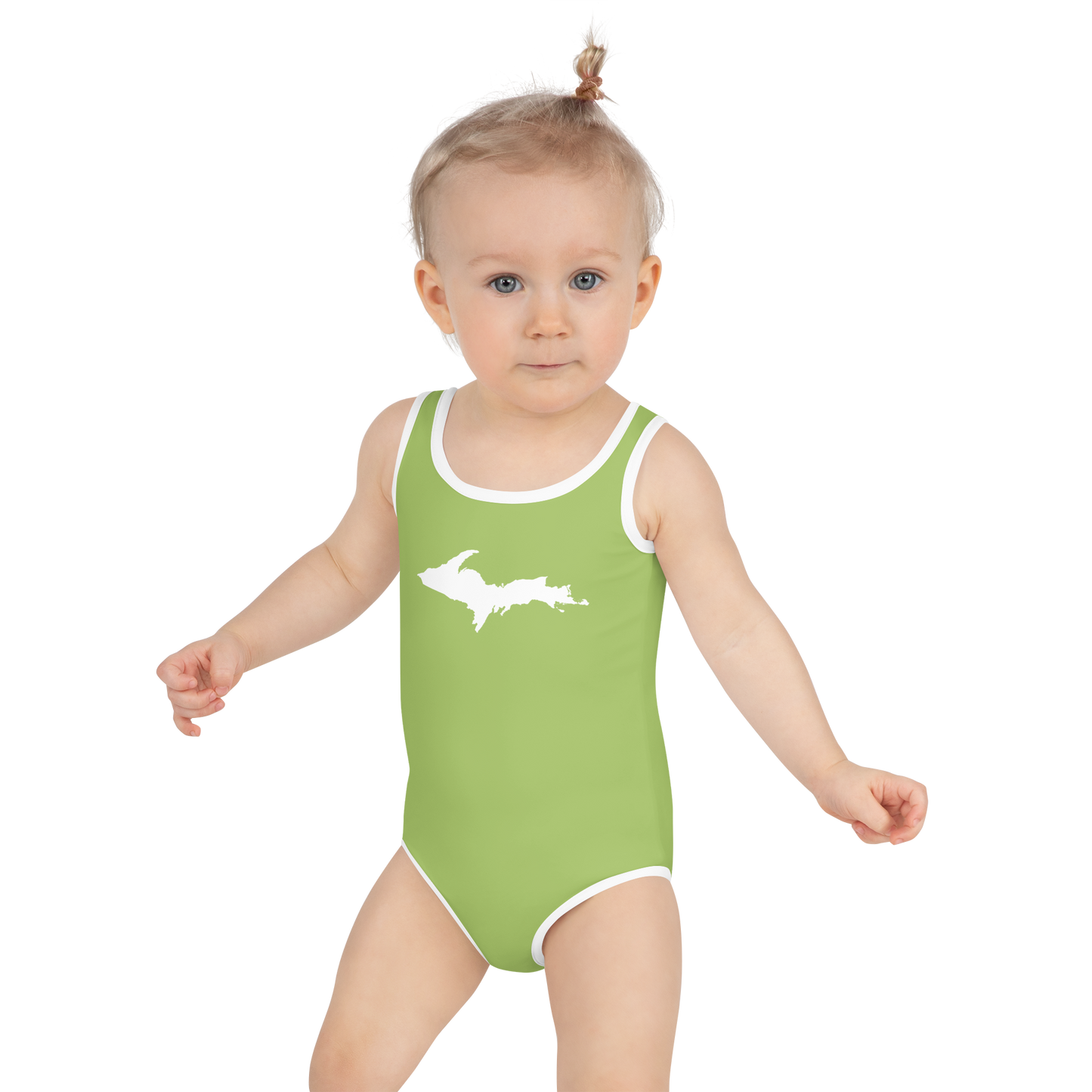 Michigan Upper Peninsula Toddler Swimsuit (w/ UP Outline) | Gooseberry Green