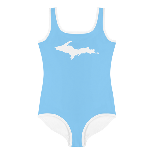 Michigan Upper Peninsula Toddler Swimsuit (w/ UP Outline) | DTW Blue