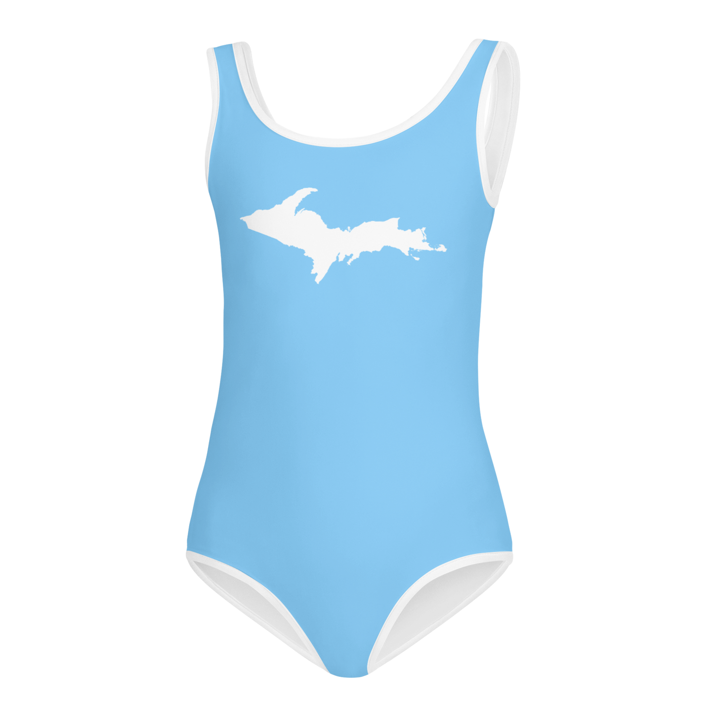 Michigan Upper Peninsula Toddler Swimsuit (w/ UP Outline) | DTW Blue