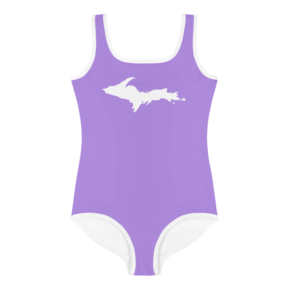 Michigan Upper Peninsula Toddler Swimsuit (w/ UP Outline) | Lavender