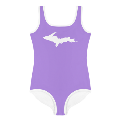 Michigan Upper Peninsula Toddler Swimsuit (w/ UP Outline) | Lavender