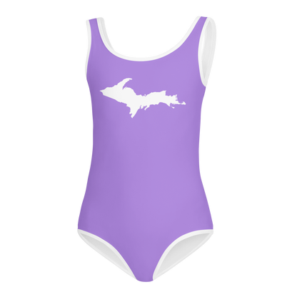 Michigan Upper Peninsula Toddler Swimsuit (w/ UP Outline) | Lavender