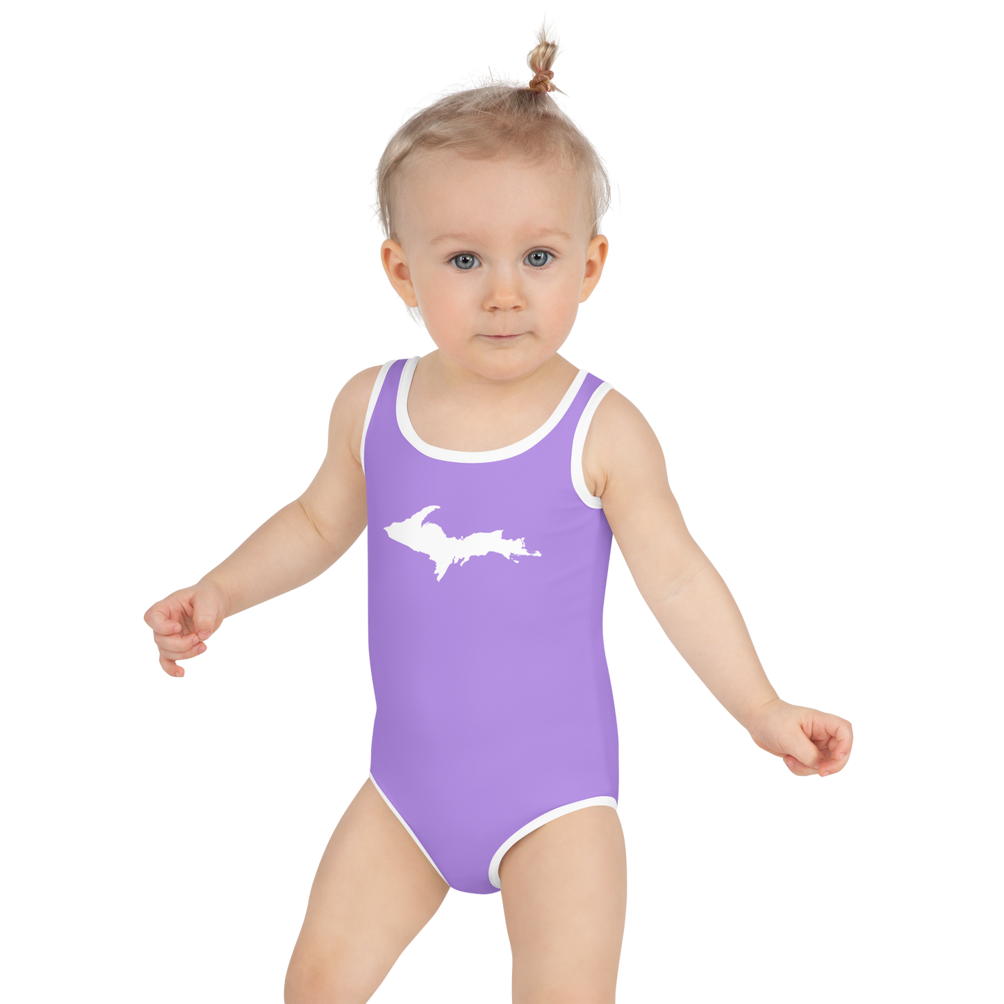 Michigan Upper Peninsula Toddler Swimsuit (w/ UP Outline) | Lavender