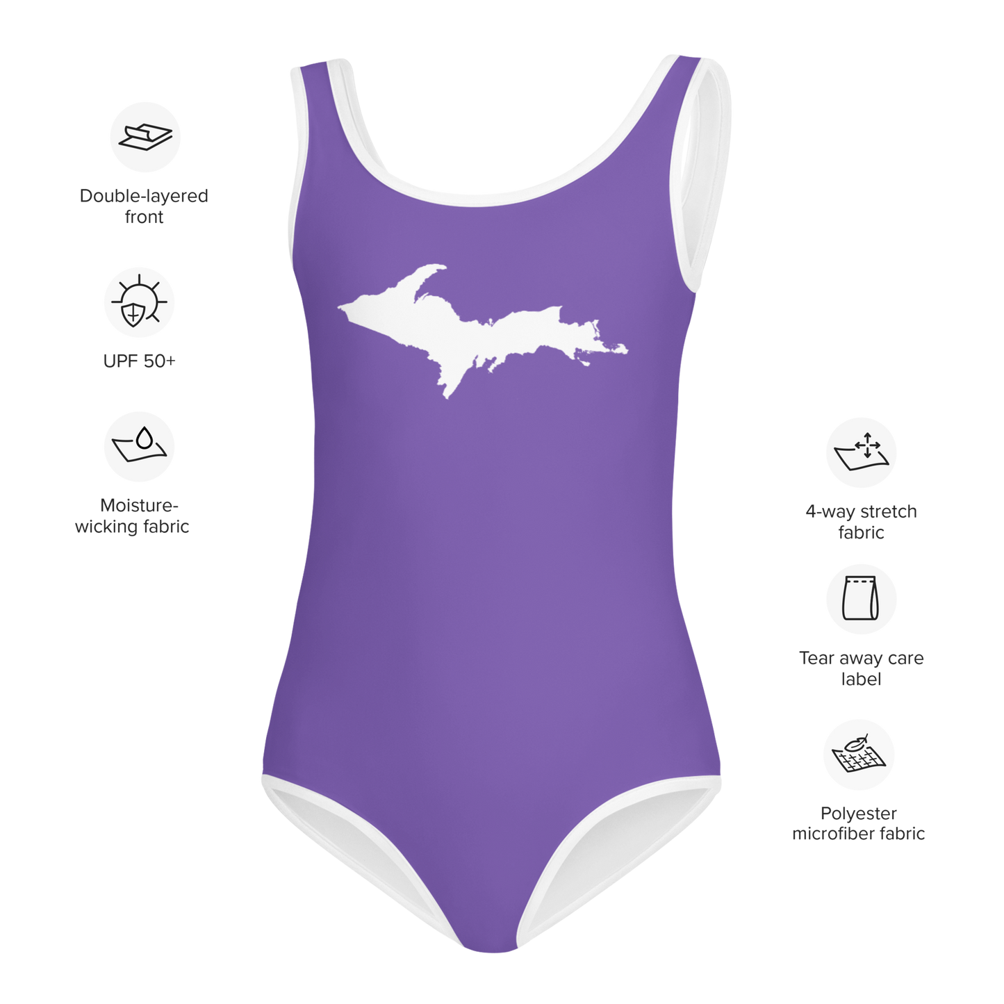 Michigan Upper Peninsula Toddler Swimsuit (w/ UP Outline) | Lake Iris