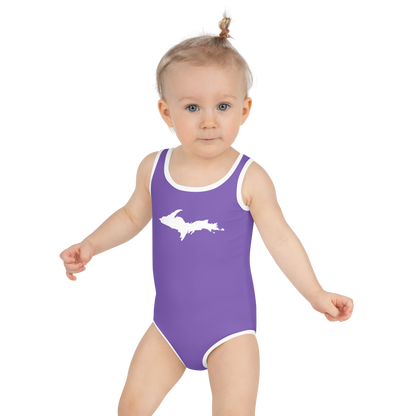 Michigan Upper Peninsula Toddler Swimsuit (w/ UP Outline) | Lake Iris