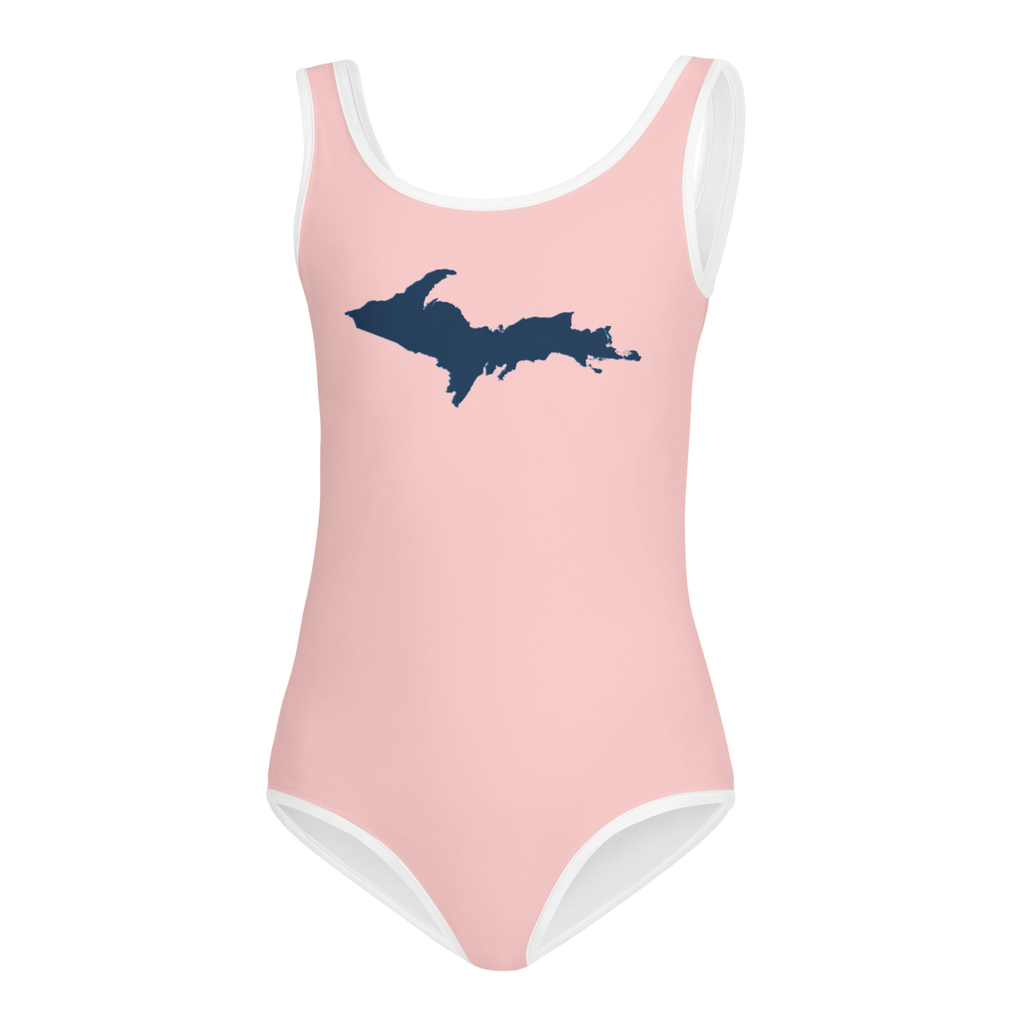 Michigan Upper Peninsula Toddler Swimsuit (w/ UP Outline) | Cosmos Pink