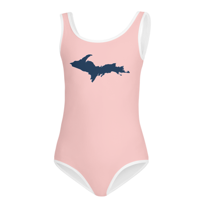 Michigan Upper Peninsula Toddler Swimsuit (w/ UP Outline) | Cosmos Pink