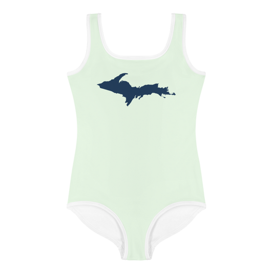 Michigan Upper Peninsula Toddler Swimsuit (w/ UP Outline) | Dew Green