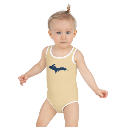 Michigan Upper Peninsula Toddler Swimsuit (w/ UP Outline) | Maple