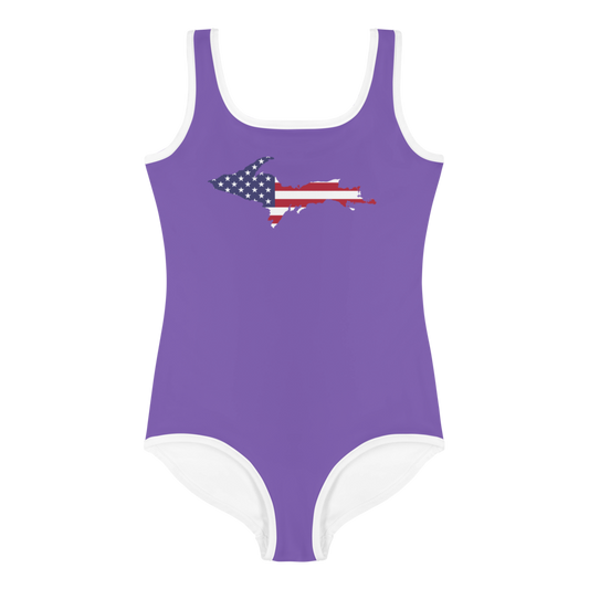Michigan Upper Peninsula Toddler Swimsuit (w/ UP USA Flag) | Lake Iris