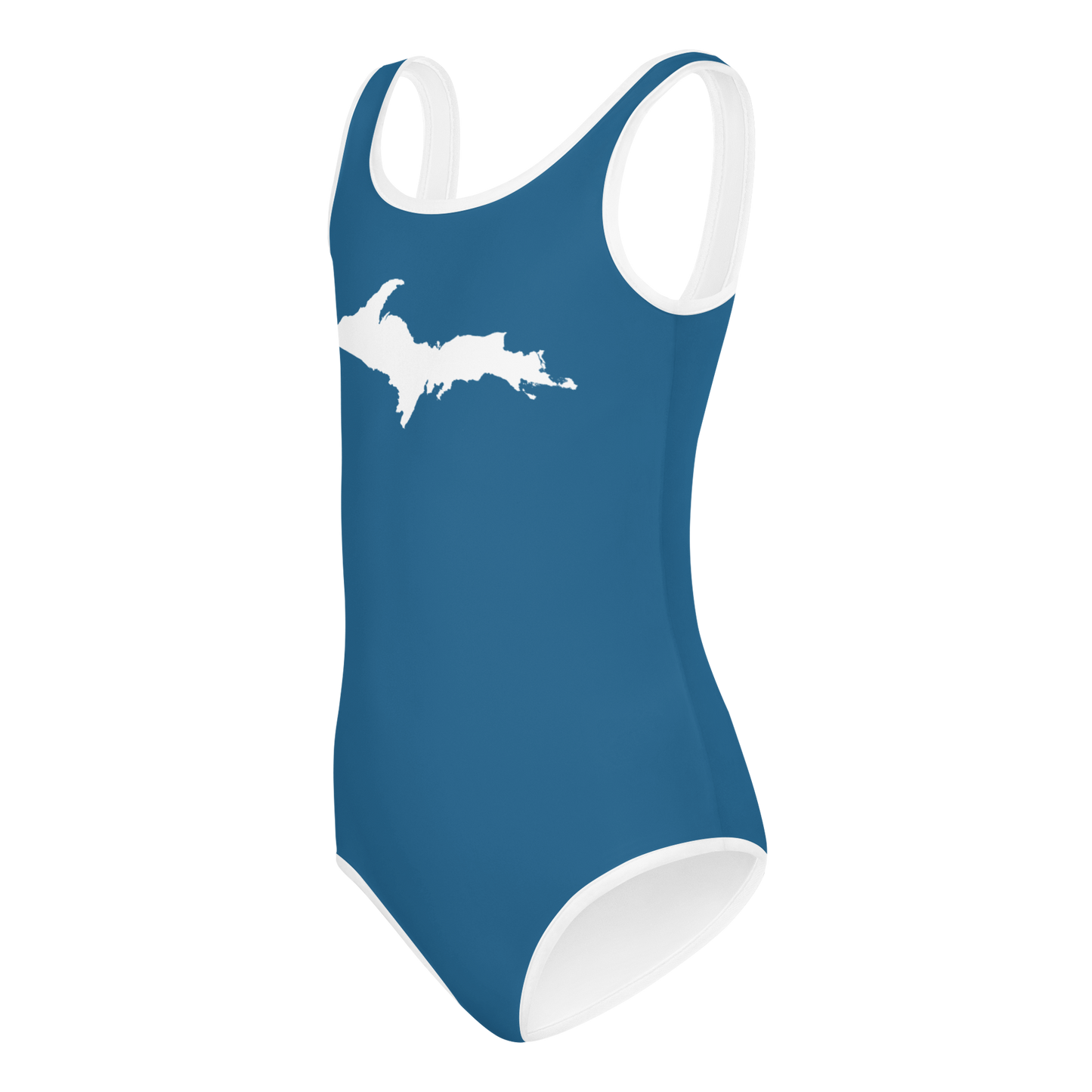 Michigan Upper Peninsula Toddler Swimsuit (w/ UP Outline) | Blueberry