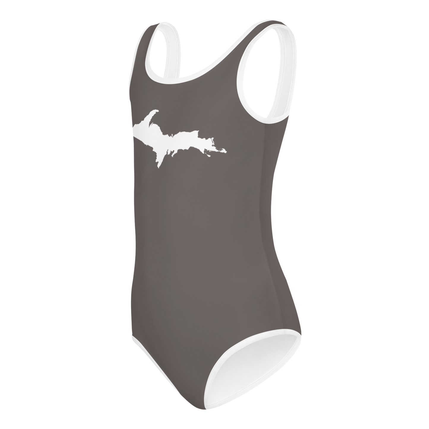 Michigan Upper Peninsula Toddler Swimsuit (w/ UP Outline) | Warren Tank Grey