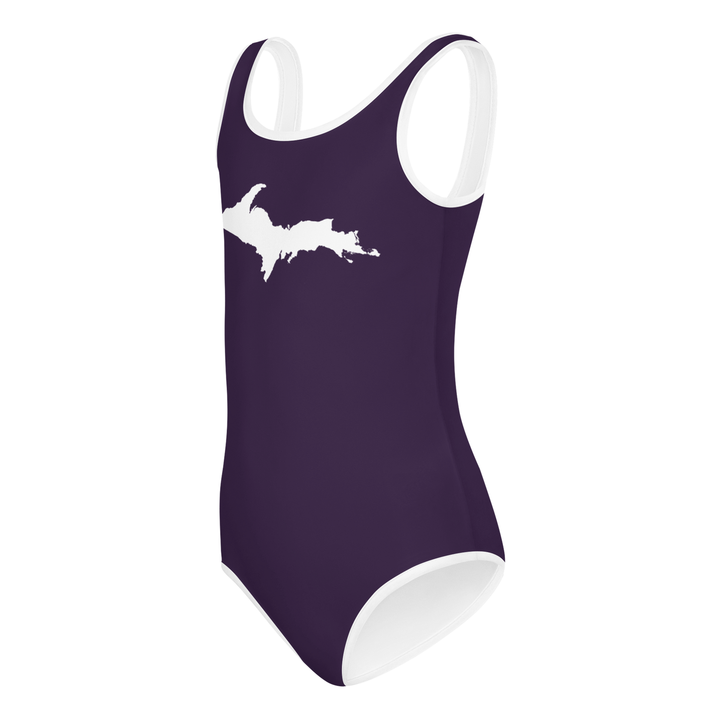 Michigan Upper Peninsula Toddler Swimsuit (w/ UP Outline) | Blackcurrant