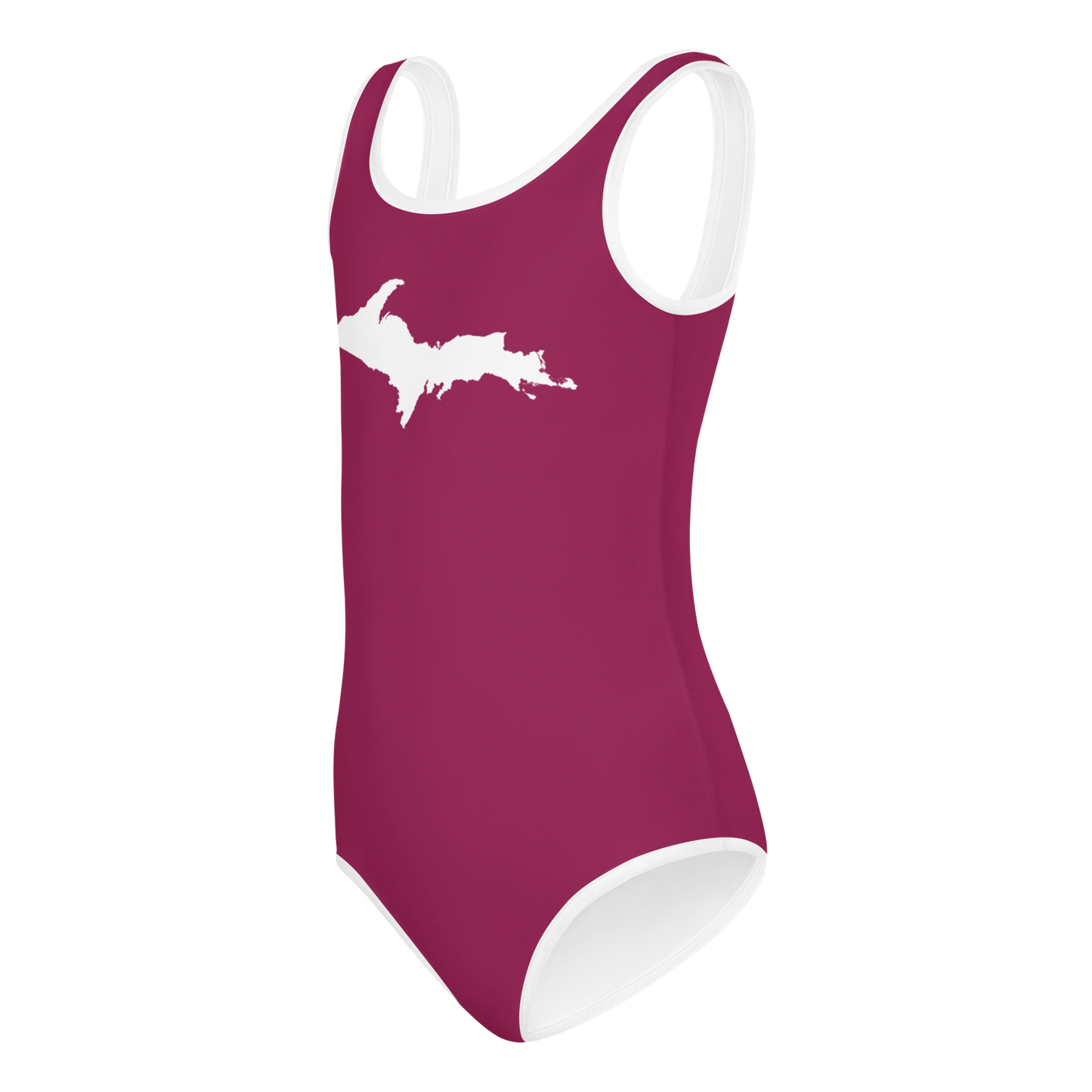 Michigan Upper Peninsula Toddler Swimsuit (w/ UP Outline) | Ruby Red