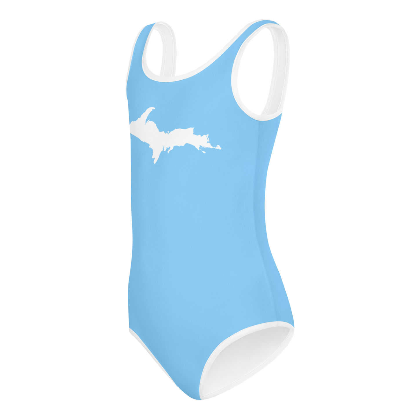 Michigan Upper Peninsula Toddler Swimsuit (w/ UP Outline) | DTW Blue