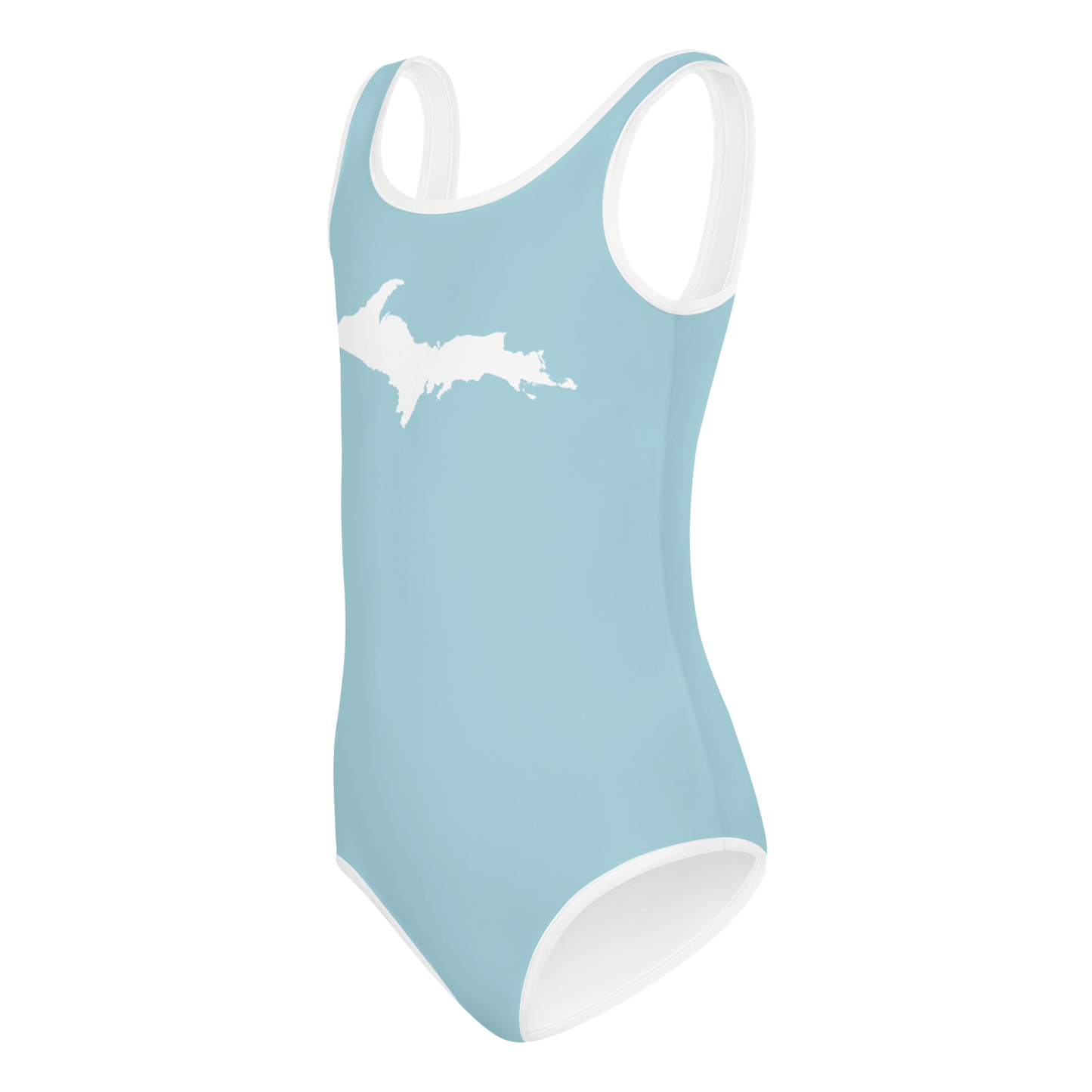 Michigan Upper Peninsula Toddler Swimsuit (w/ UP Outline) | '58 Caddie Blue