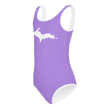 Michigan Upper Peninsula Toddler Swimsuit (w/ UP Outline) | Lavender