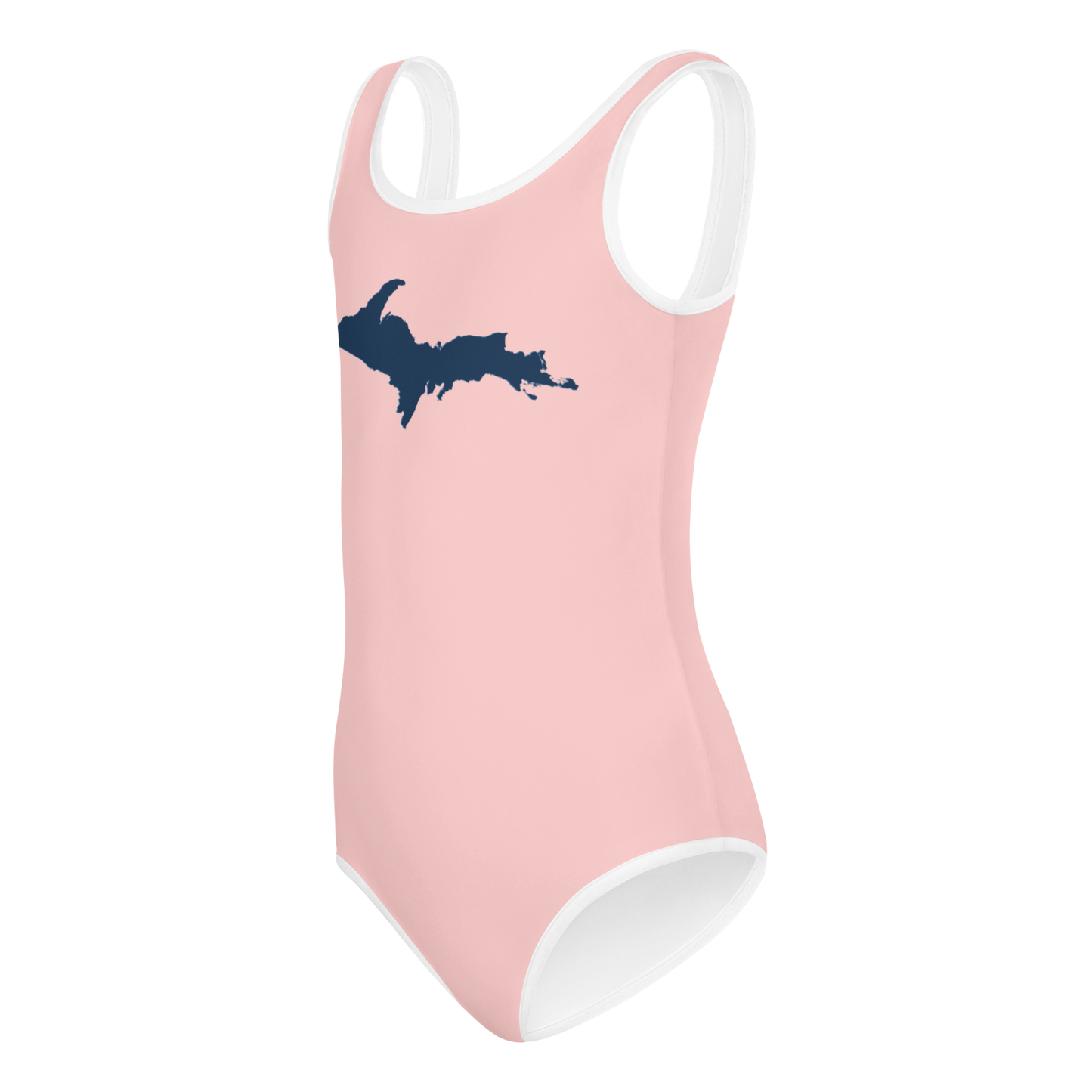 Michigan Upper Peninsula Toddler Swimsuit (w/ UP Outline) | Cosmos Pink