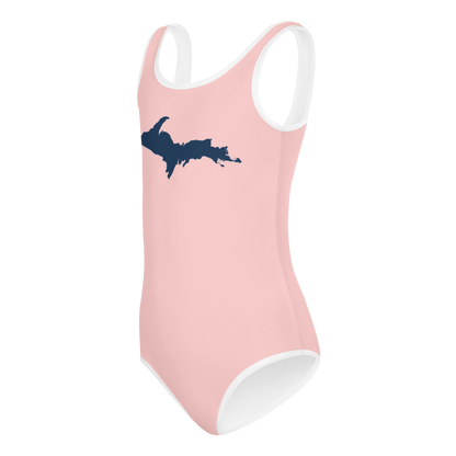 Michigan Upper Peninsula Toddler Swimsuit (w/ UP Outline) | Cosmos Pink