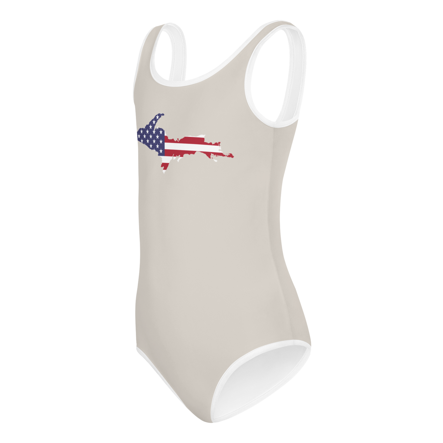 Michigan Upper Peninsula Toddler Swimsuit (w/ UP USA Flag) | Canvas Color