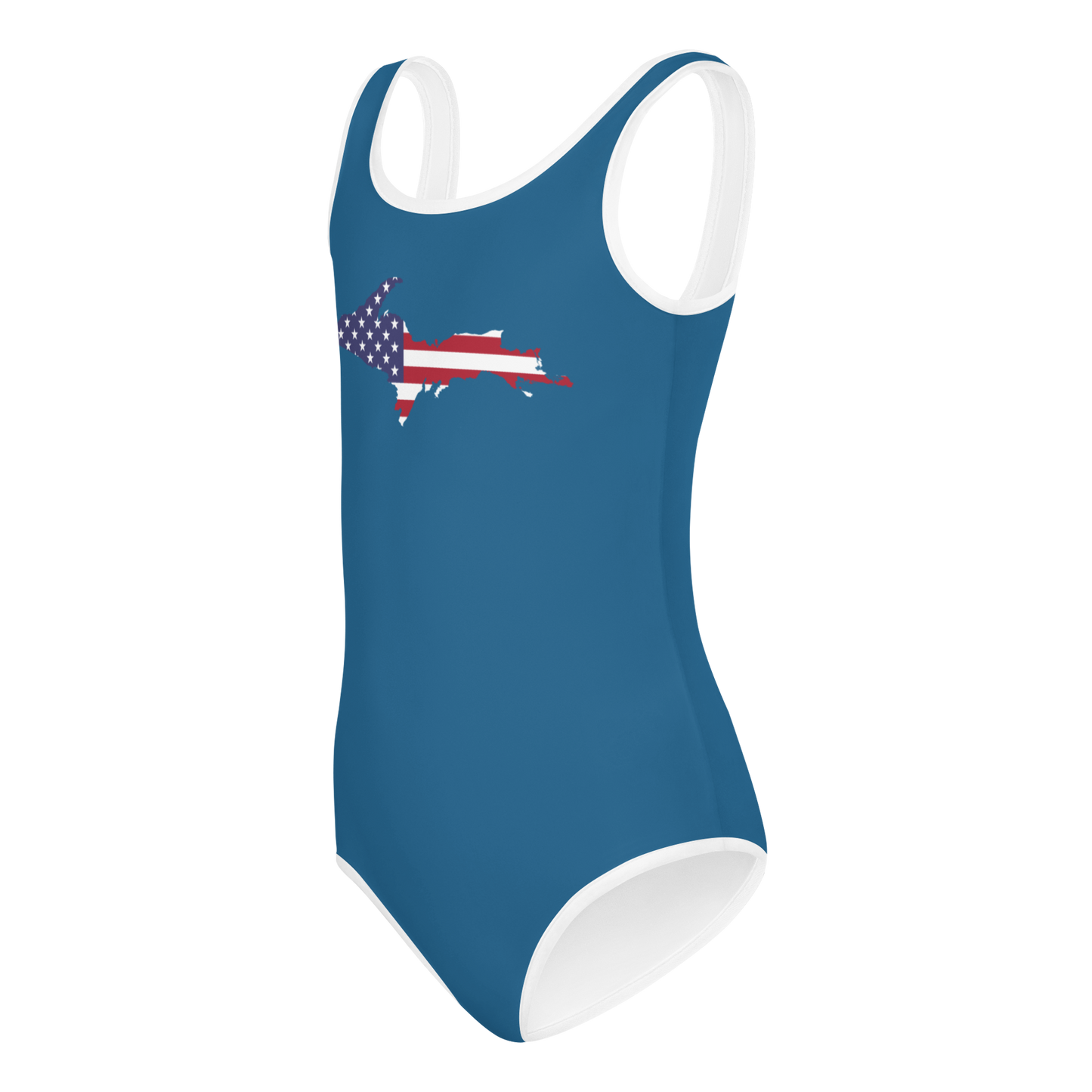 Michigan Upper Peninsula Toddler Swimsuit (w/ UP USA Flag) | Blueberry