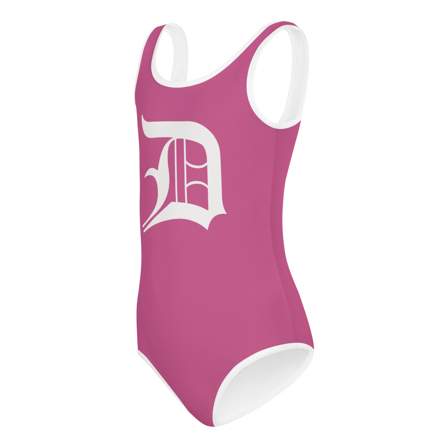 Detroit 'Old French D' Toddler Swimsuit | Apple Blossom Pink