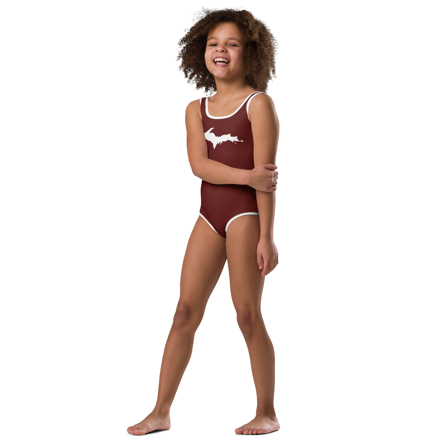 Michigan Upper Peninsula Toddler Swimsuit (w/ UP Outline) | Cherrywood