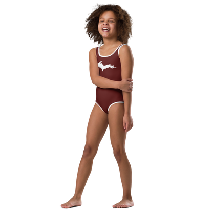 Michigan Upper Peninsula Toddler Swimsuit (w/ UP Outline) | Cherrywood