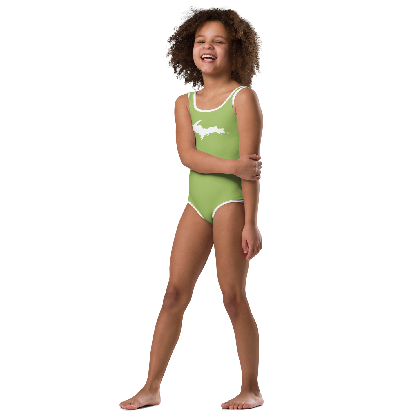 Michigan Upper Peninsula Toddler Swimsuit (w/ UP Outline) | Gooseberry Green